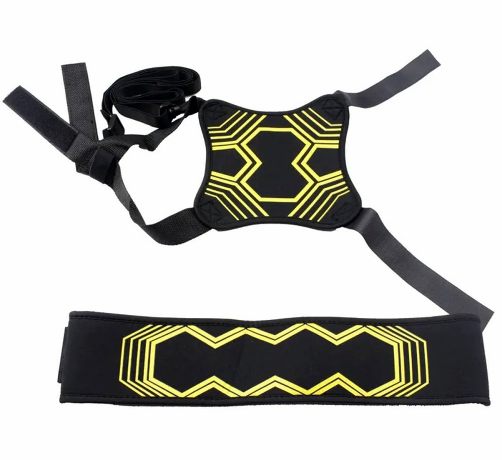 Football Training Belt for Ball Control and Passing, Black and Yellow (2)