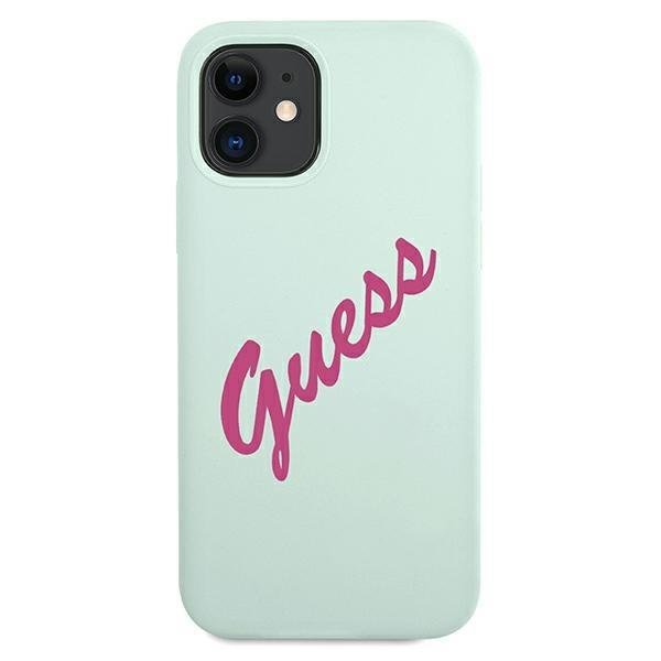 Apple iPhone 12 mini 5.4'' Guess Silicone Vintage Case Cover (GUHCP12SLSVSBF), Blue Fuschia (1)