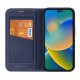 Dux Ducis Skin X2 Case for iPhone 14 Pro Max, Magnetic Flip Wallet, Blue