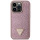 Guess iPhone 14 Pro Case Rhinestone Triangle, Pink