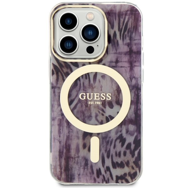 Apple iPhone 14 Pro 6.1'' Guess Leopard MagSafe Case Cover (GUHMP14LHLEOPWP), Pink (1)
