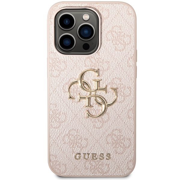 Guess GUHCP15X4GMGPI iPhone 15 Pro Max 6.7" pink/pink hardcase 4G Big Metal Logo (1)