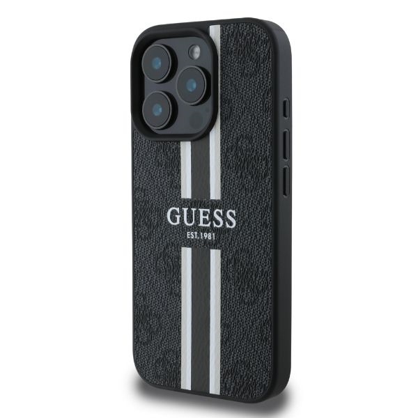 Guess 4G Printed Stripes MagSafe Phone Case Cover iPhone 16 Pro Max - black (1)