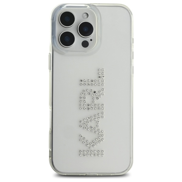Karl Lagerfeld KLHCP16XHKLSTDCT iPhone 16 Pro Max 6.9" Clear Hard Case IML Rhinestones Logo (1)