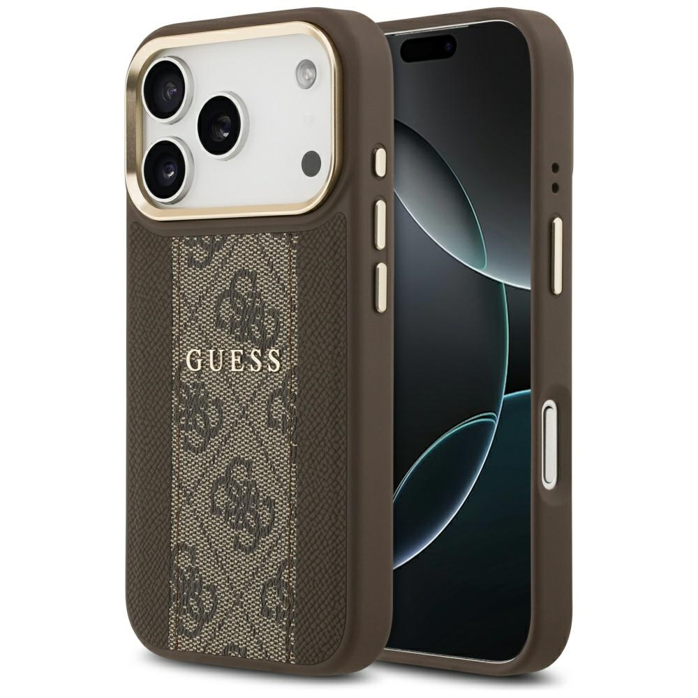 Guess 4G Stripe MagSafe Phone Case Cover iPhone 17 Pro - brown