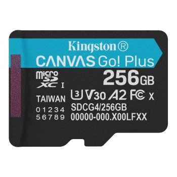 MicroSDXC Card Kingston Canvas Go Plus 256GB 200MB/s A2 U3, black