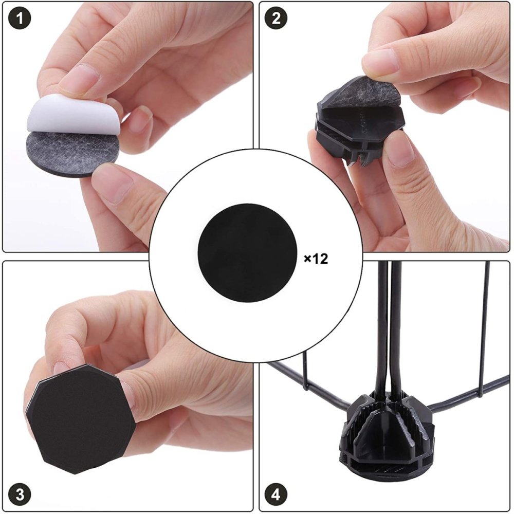 Modular Small Animal Playpen Enclosure for Hamsters and Guinea Pigs, Black (3)