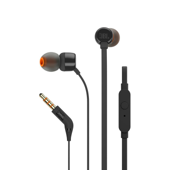 JBL Tune 110 Wired Earphones with Microphone, Black