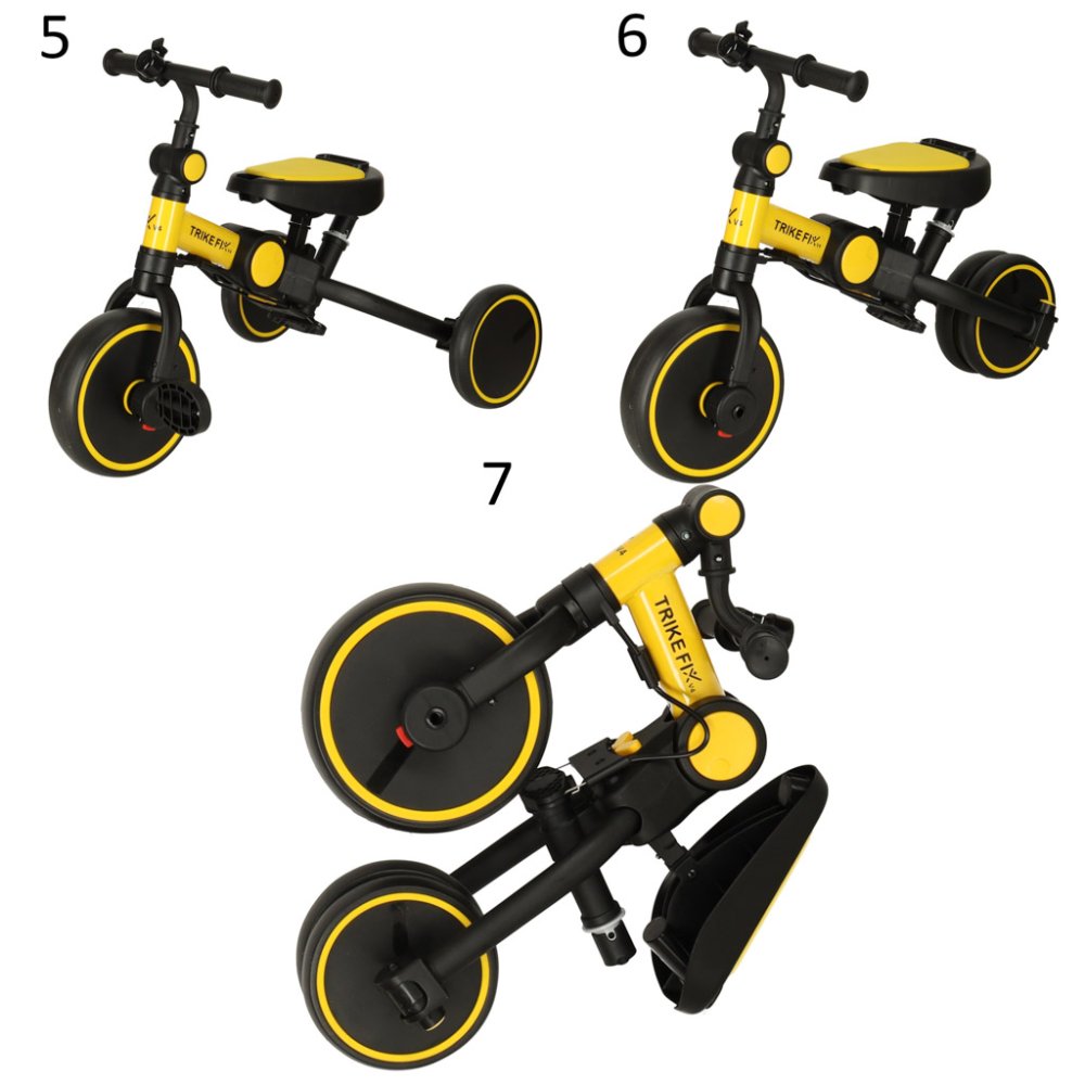 Kids Baby Trolley Bike Tricycle Stroller Buggy TRIKE FIX V4, Black-Yellow (0)