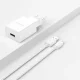 Dudao A4EU USB-A 2.1A Wall Charger - White + USB-A to Lightning Cable