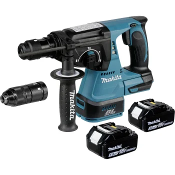 Makita DHR243RTJ 18V Cordless Combi Hammer with 2x 5.0 Ah Batteries and Case