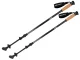Adjustable Nordic Walking and Trekking Poles, Black