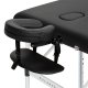 Portable Massage Table Balance 3 Section Aluminum Folding Spa Bed, Black