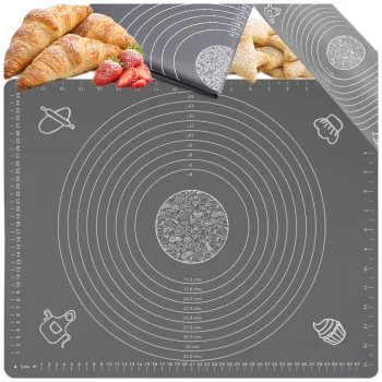 Silicone Pastry Mat 50x40 cm Non-Slip Dough Rolling Board, Grey