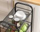 Storage Trolley on Wheels, Rolling Cart Organizer Shelf for Bathroom Kitchen Laundry Room Narrow Places, Black