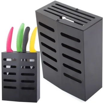 Wall-Mounted Knife Stand and Organizer, Black