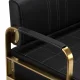 Gabbiano Avila Waiting Room Sofa, Black-Gold