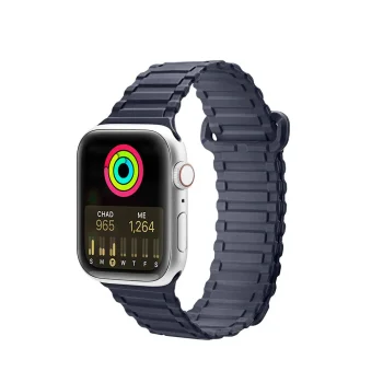 Dux Ducis Armor Strap for Apple Watch 41 / 40 / 38 mm, Magnetic Silicone, Blue