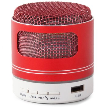Wireless Portable Mini Bluetooth Speaker MP3 Radio FM USB MicroSD, Red