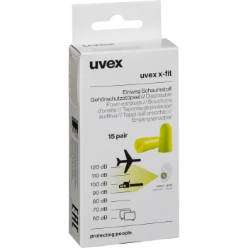 uvex x-fit Earplugs Minibox, 15 Pairs, 37 dB, Green