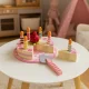 Ecotoys Wooden Birthday Cake with Candles and Strawberries, 15 Pieces