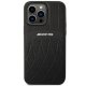 Mercedes iPhone 14 Pro Max Case Leather Curved Lines MagSafe, Black