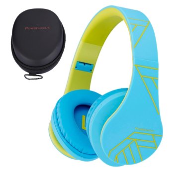 PowerLocus P2 Kids Wireless Headphones, Blue/Green