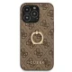 Guess iPhone 13 / 13 Pro Case 4G Ring Stand, Brown