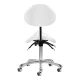 Giovanni 1004 Beauty Salon Stool White with Silver Base