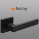 Ruhhy 00021937 Internal Door Handle Set with Escutcheon, Matte Black