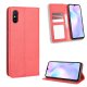 Xiaomi Redmi 9A PU Leather Retro Style Wallet Protective Cover Case, Red
