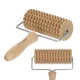 4Fizjo Large Wooden Body Massage Roller with Handle, Brown