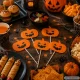 Halloween Cake and Cupcake Toppers, 5 pcs, Orange