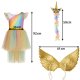 Kruzzel Unicorn Costume for Girls, 3 Pieces, 130-140 cm, Multicolor