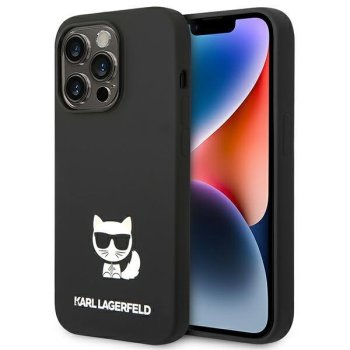 Apple iPhone 14 Pro Max 6.7'' Karl Lagerfeld Silicone Choupette Body Case Cover (KLHCP14XSLCTBK), Black