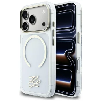 Karl Lagerfeld IML KL Script Logo MagSafe Phone Case Cover iPhone 17 Pro - Clear