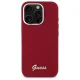 Guess Silicone Script Metal Logo iPhone 16 Pro Case - Pink