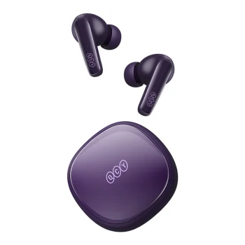 Belaidės ausinės QCY T13X TWS Bluetooth 5.3 ENC IPX5, violetinės