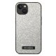 Karl Lagerfeld iPhone 14 Plus Case Glitter Plaque Logo, Silver