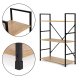 Modernhome CWJ602480LG Wild Oak Wooden Shelf with Metal Frame, 3 Shelves, Loft Style