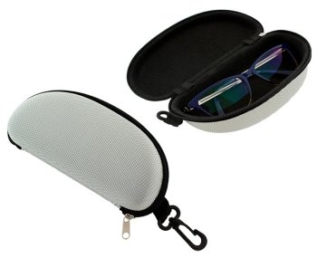 Protective Hard Shell Glasses Case with Zipper, Grey