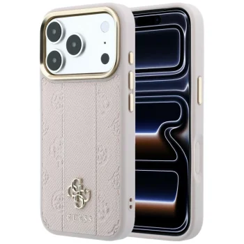 Guess Stripe Peony 4G Logo MagSafe Case for iPhone 17 / 18 Pro Max - Pink