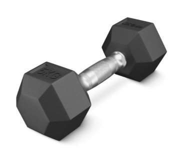 4Fizjo HEX Hexagonal Dumbbell 5 kg, Black