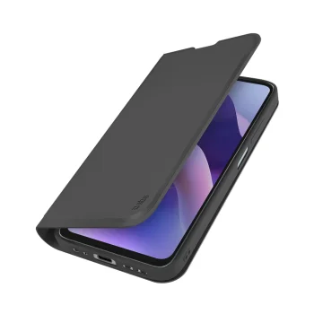 SBS Wallet Smooth Case for Motorola Moto G56 with Flip Cover, Black