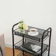Mobile 3-Tier Kitchen Trolley Cart Black