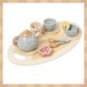 Kruzzel Wooden Tea Set for Kids, Grey