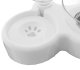 Double Bowl with a Water Container-Dispenser for Dogs Cats Pets, White