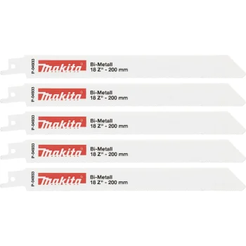 Makita P-04933 Reciprocating Saw Blades BIM 200 mm 18 TPI, 5 pcs