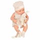 Baby Doll with Carrier and Bunny Plush Toy, 38 cm, Beige