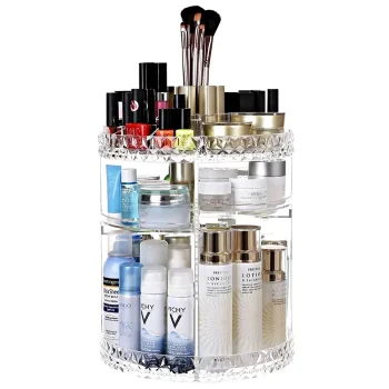 360° Rotating Cosmetics and Jewelry Organizer, Transparent
